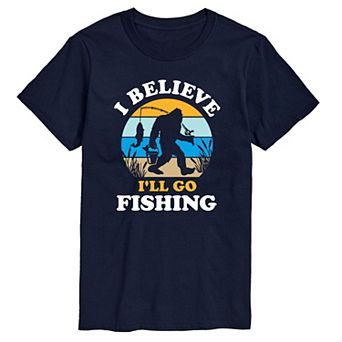 Big & Tall I Believe Ill Go Fishing Graphic Tee