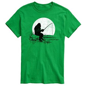 Big & Tall Sasquatch Fishing Graphic Tee