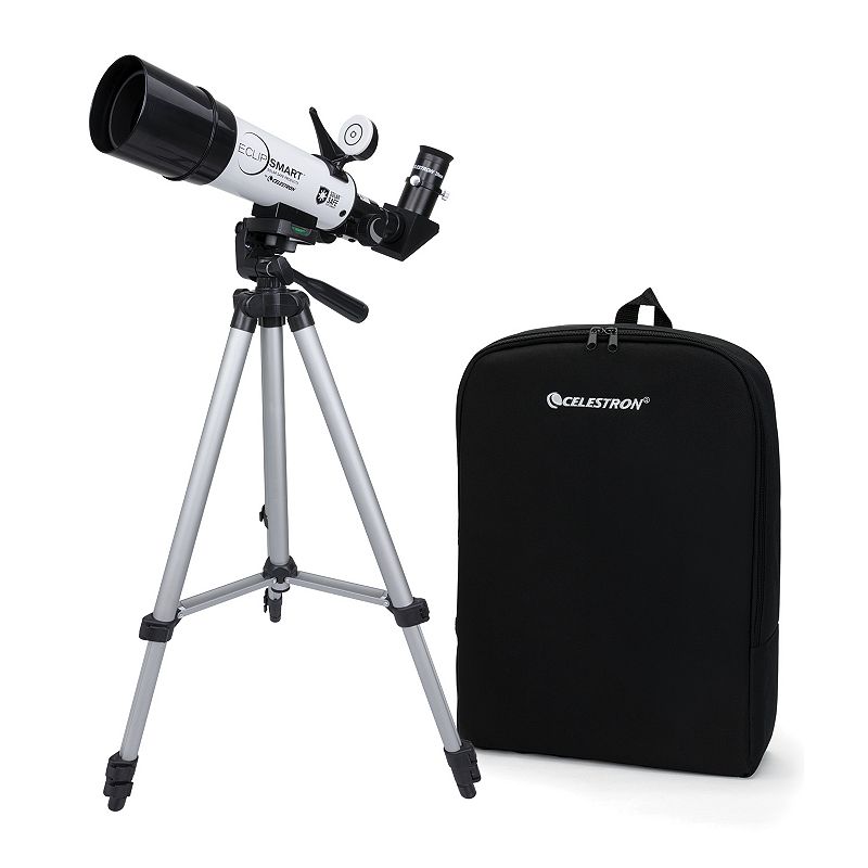 Celestron - Eclipsmart Travel Solar Scope 50 Refractor Telescope - White/black