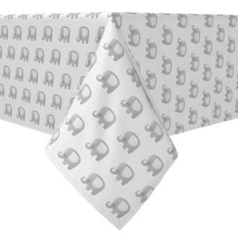 Rectangular Tablecloth, 100% Cotton, Baby Elephant Repeat