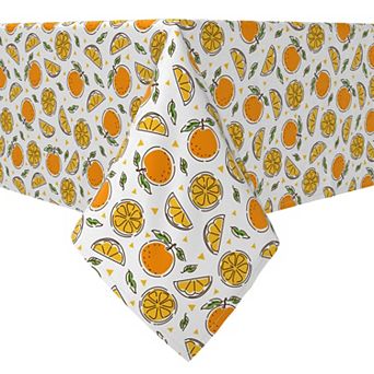 Rectangular Tablecloth, 100% Cotton, Juicy Tangerines