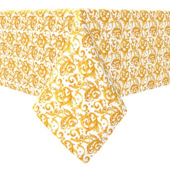 Rectangular Tablecloth, 100% Cotton, Golden Dots
