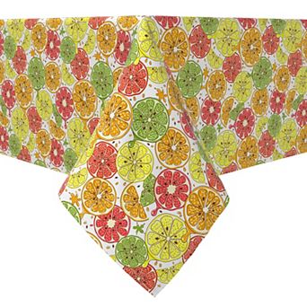 Rectangular Tablecloth, 100% Cotton, Juicy Citrus Slices