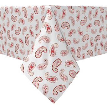 Rectangular Tablecloth, 100% Cotton, Cute Pink Paisley