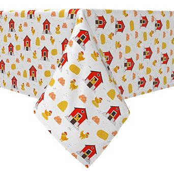 Rectangular Tablecloth, 100% Cotton, Cartoon Farm