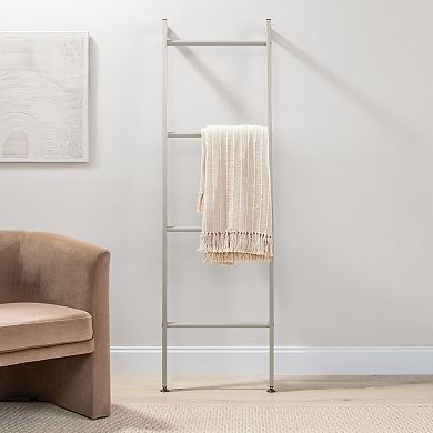 mDesign Metal Blanket & Towel Wall Ladder Rack for Bedroom/Bathroom, Satin