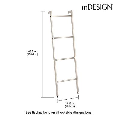 mDesign Metal Blanket & Towel Wall Ladder Rack for Bedroom/Bathroom, Satin