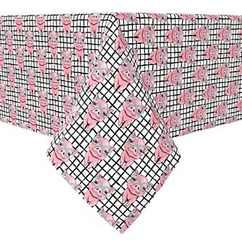Rectangular Tablecloth, 100% Cotton, Hipster Pigs