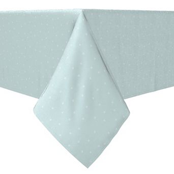 Rectangular Tablecloth, 100% Cotton, Aqua Blue Polka Dots