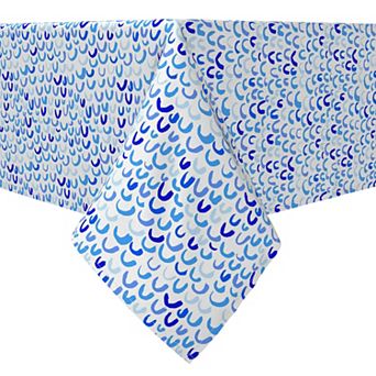 Rectangular Tablecloth, 100% Cotton, Creative Brush Stroke Blue