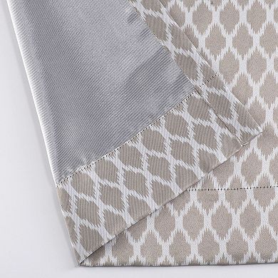 Kate Aurora 2 Pack Amari Contemporary Lattice Light Filtering Grommet Top Window Curtain Panels