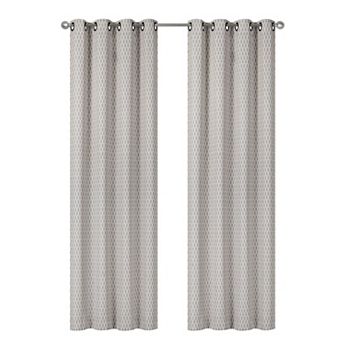 Kate Aurora 2 Pack Amari Contemporary Lattice Light Filtering Grommet Top Window Curtain Panels