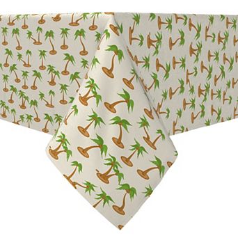 Rectangular Tablecloth, 100% Cotton, Coconut Palms