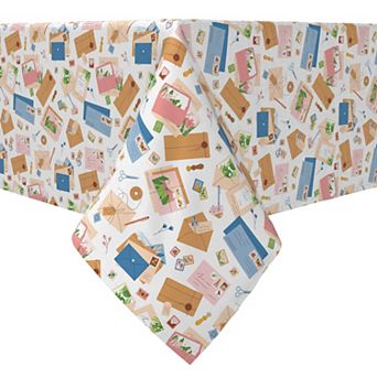 Rectangular Tablecloth, 100% Cotton, Letters in the Mail