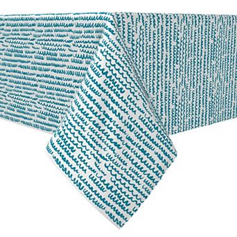 Rectangular Tablecloth, 100% Cotton, Brush Stroke Scribbles