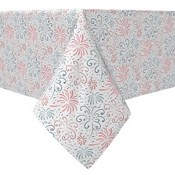 Rectangular Tablecloth, 100% Cotton, Fireworks Doodle