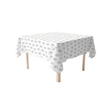 Rectangular Tablecloth, 100% Cotton, Cheerful Bunny Design
