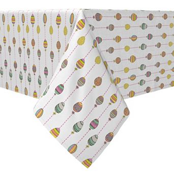 Rectangular Tablecloth, 100% Cotton, Easter Egg Stripe