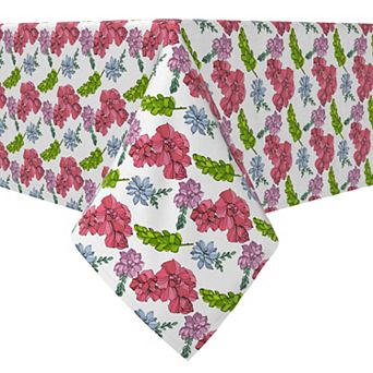 Rectangular Tablecloth, 100% Cotton, Bold Botanicals