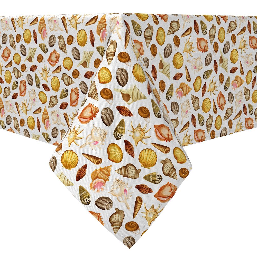 Rectangular Tablecloth, 100% Cotton, Collection of Beach Shells