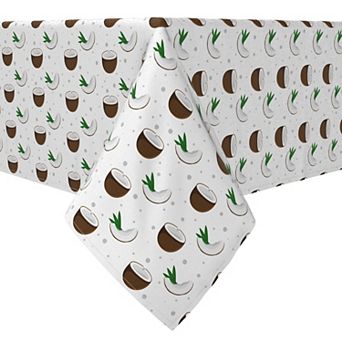 Rectangular Tablecloth, 100% Cotton, Coconut Tropics