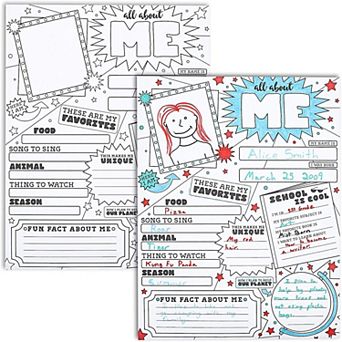 30 Pack Kids All About Me Classroom Posters for School Students, 17 x 22 in