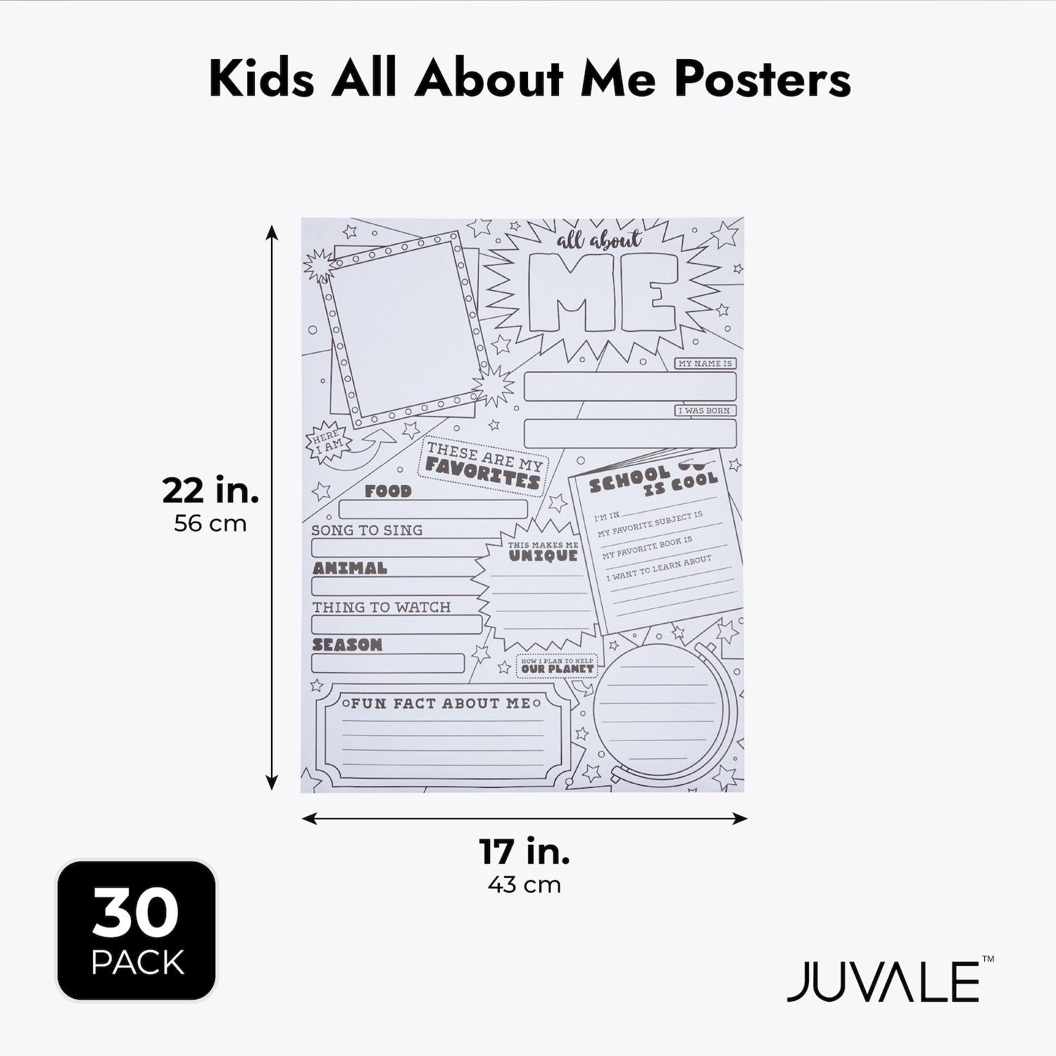 Mua Juvale 30 Pack Kids All About Me Classroom Posters For Kindergarten