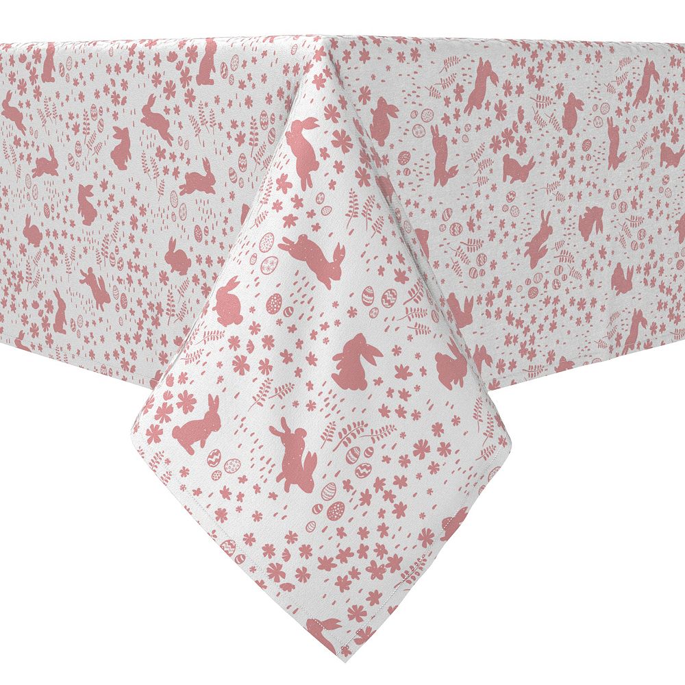 Rectangular Tablecloth, 100% Cotton, Bunny Hop Garden