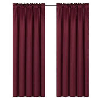 Kate Aurora Ultra Lux Faux Silk Regency Crinkle Rod Pocket Semi Sheer Single Curtain Panel