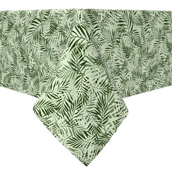 Rectangular Tablecloth, 100% Cotton, Jungle Leaves