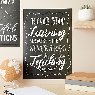 20 Pack Motivational Posters in Chalkboard Design, Inspirational Quotes, 13x19"