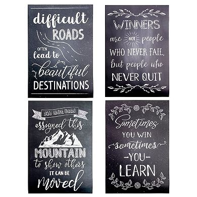 20 Pack Motivational Posters in Chalkboard Design, Inspirational Quotes for Teacher Supplies, Classroom Signs for Walls (13 x 19 In)