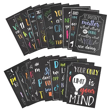 20 Pack Motivational Posters with Positive Quotes for Middle and High School Classrooms, Bulletin Boards, and Gifts, Inspirational Growth Mindset Posters (13 x 19 In)