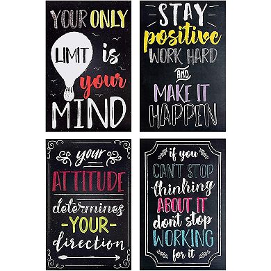 20 Pack Motivational Posters with Positive Quotes for Middle and High School Classrooms, Bulletin Boards, and Gifts, Inspirational Growth Mindset Posters (13 x 19 In)