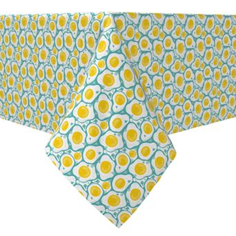 Rectangular Tablecloth, 100% Cotton, Brunch Time Eggs