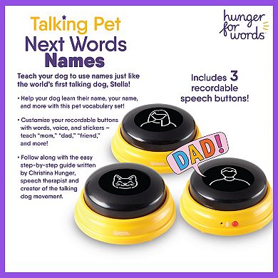Hunger For Words Talking Pet Next Words Names 3-piece Set