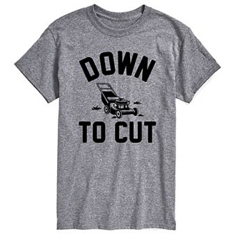 Big & Tall Down To Cut Lawn Mower Graphic Tee