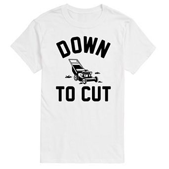 Big & Tall Down To Cut Lawn Mower Graphic Tee