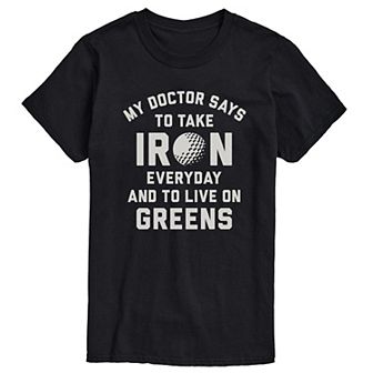 Big & Tall Take Iron Live On Greens Graphic Tee