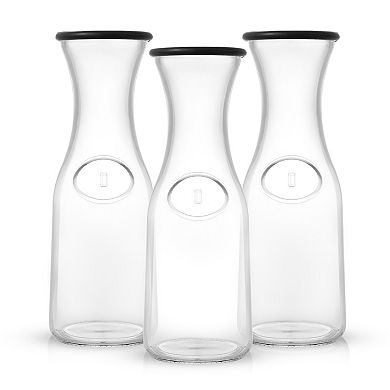 JoyJolt Hali 3-pc. 35-oz. Glass Carafe with 6 Lids Set