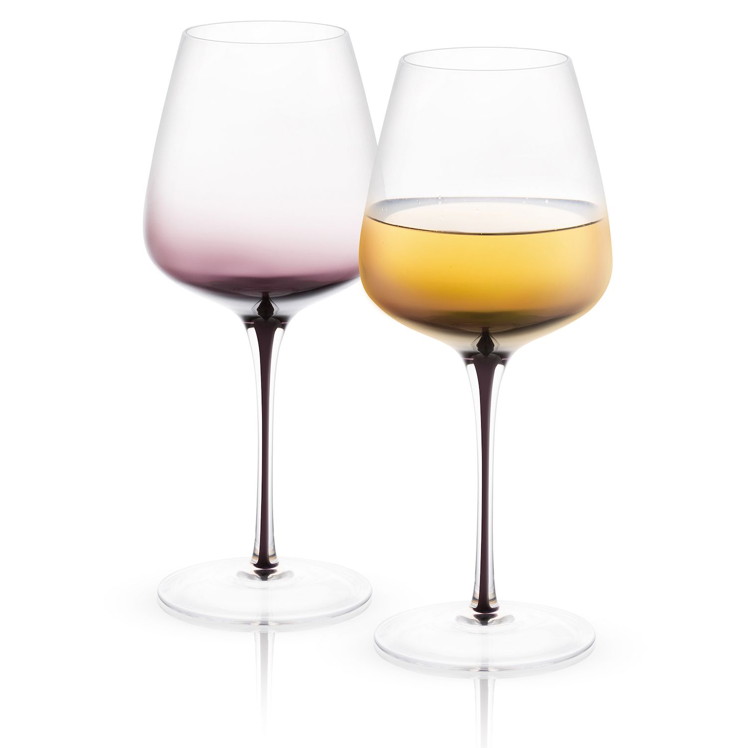 JoyJolt Elle Fluted Cylinder White Wine Glass - Set of 2