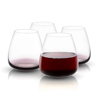 JoyJolt Black Swan 4 pc Stemless Red Wine Glass Set