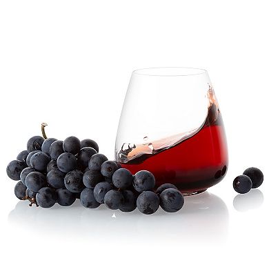 JoyJolt Black Swan 4-pc. Stemless Red Wine Glass Set