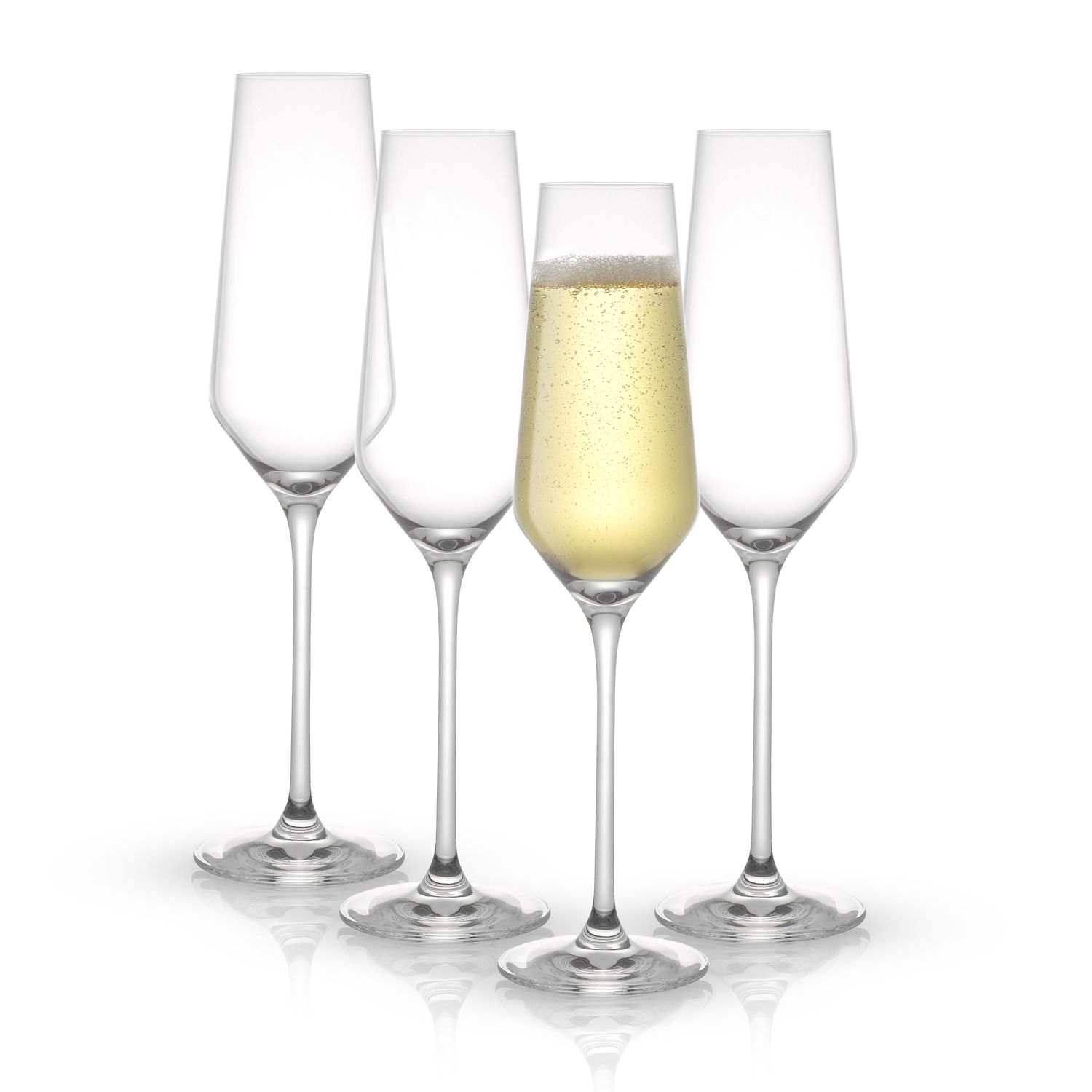 JoyJolt Elle Fluted Cylinder White Wine Glasses - Set of 2