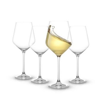 JoyJolt Layla 4 pc Crystal White Wine Glass Set