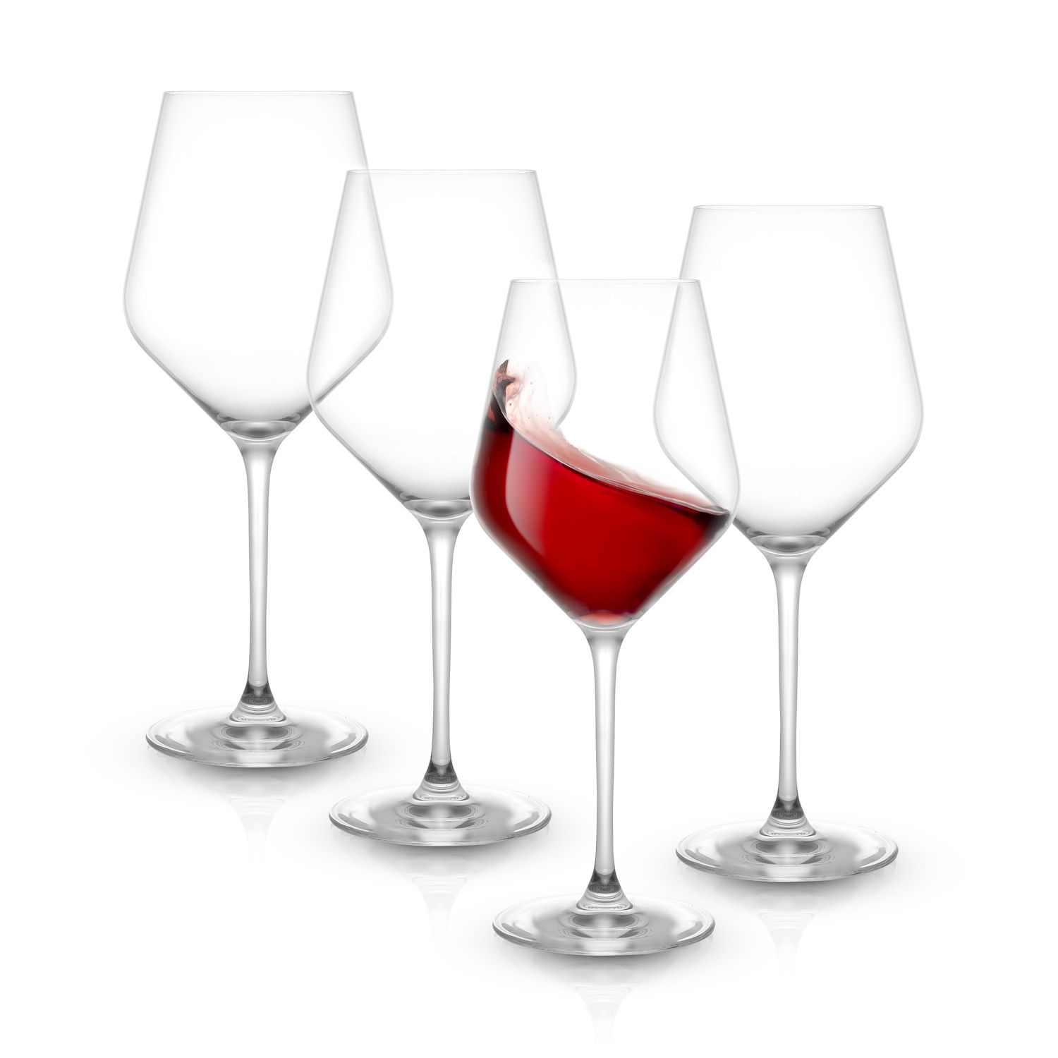 Geo Crystal Red Wine Glasses - 23 oz - Set of 4 | JoyJolt