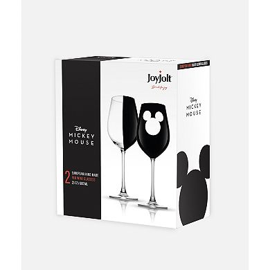 Disney's Luxury Mickey Mouse 2-pc. Crystal Red Wine Glass Set by JoyJolt