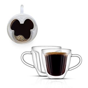 Disney's Mickey Mouse 3D 2 pc Double Wall Espresso Cup Set by JoyJolt