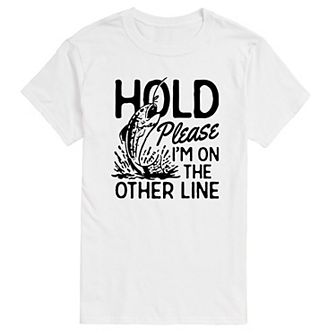 Big & Tall Hold Please On The Other Line Graphic Tee