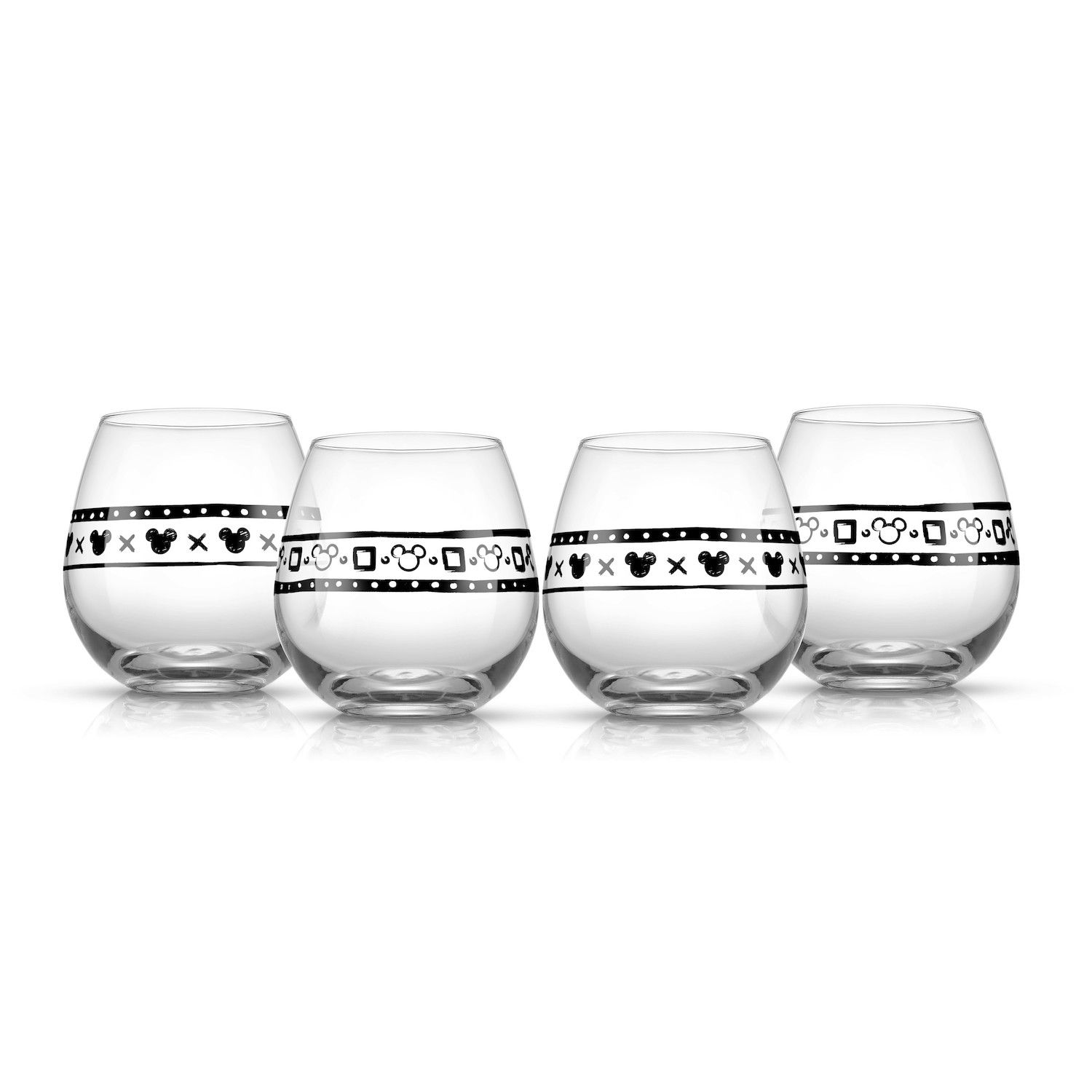 JoyJolt Black Swan 2-pc. Crystal White Wine Glasses